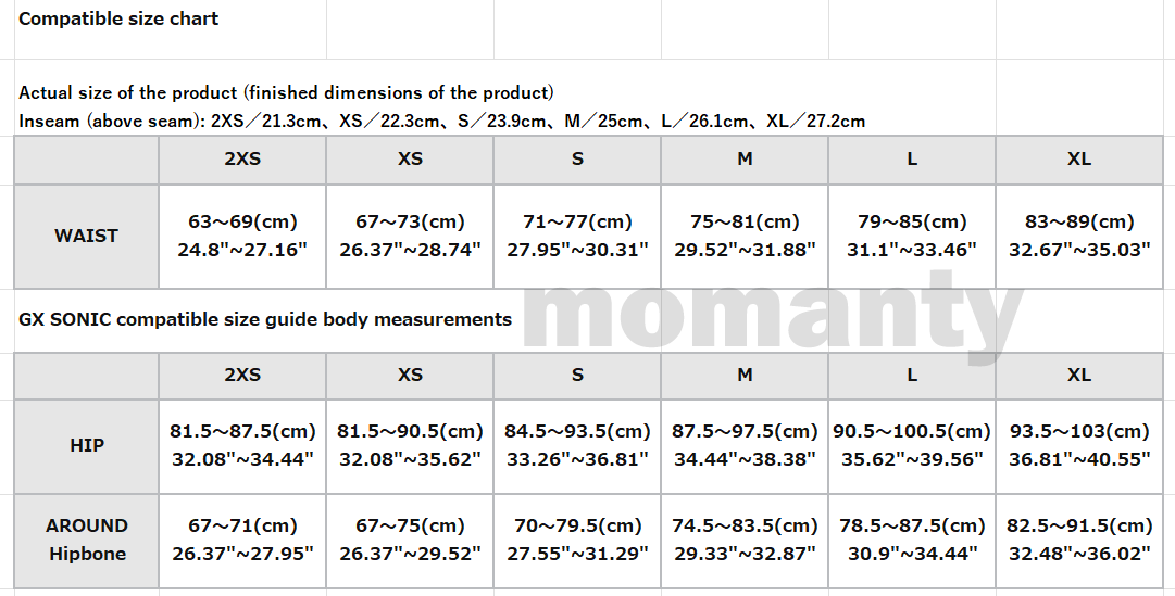 Mizuno gx sonic 3 top size chart